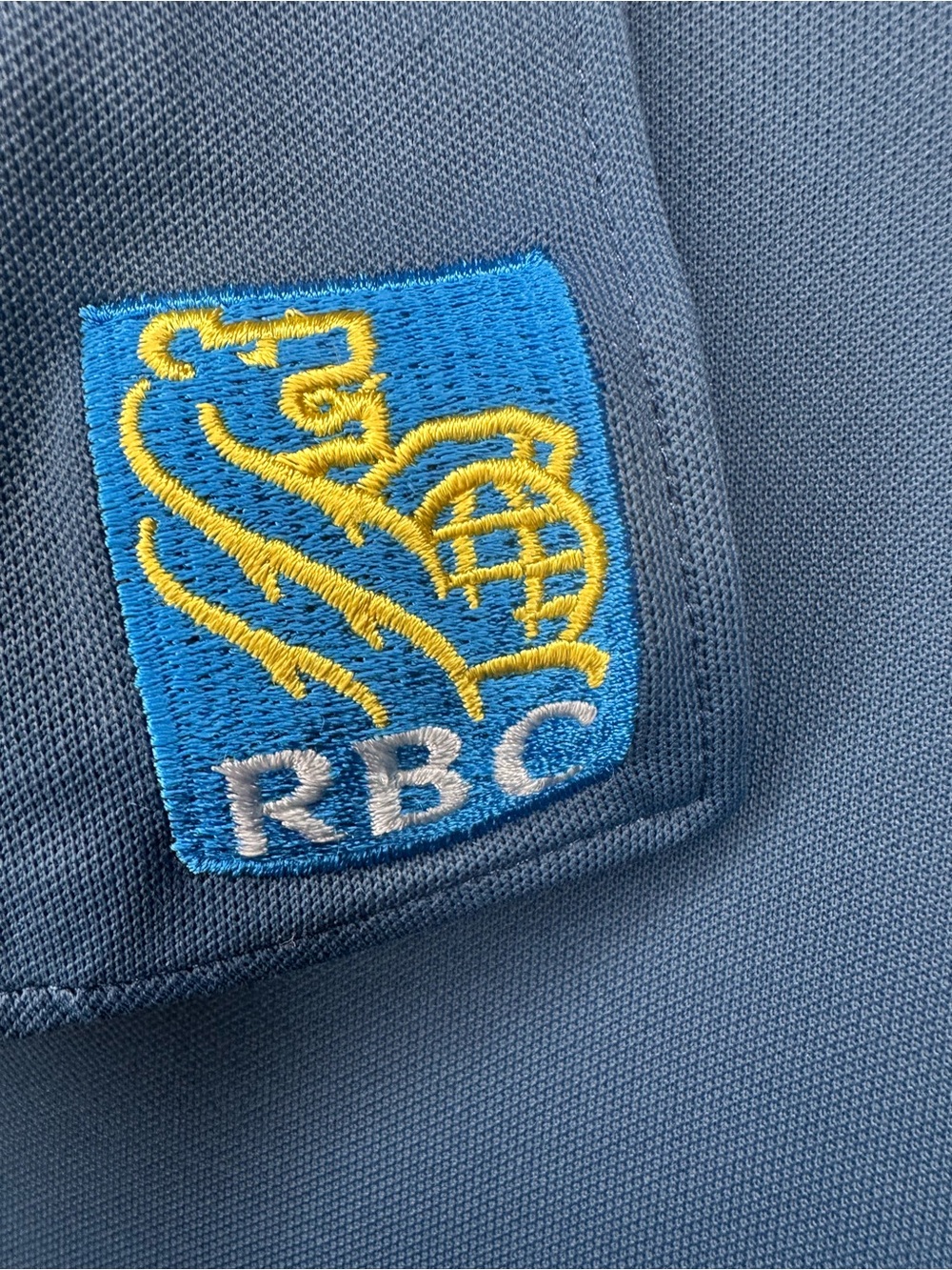 Peter Millar Blue Short-Sleeve Polo with Collar Accent, RBC and Glen Arbor logos - Picture 2 of 8